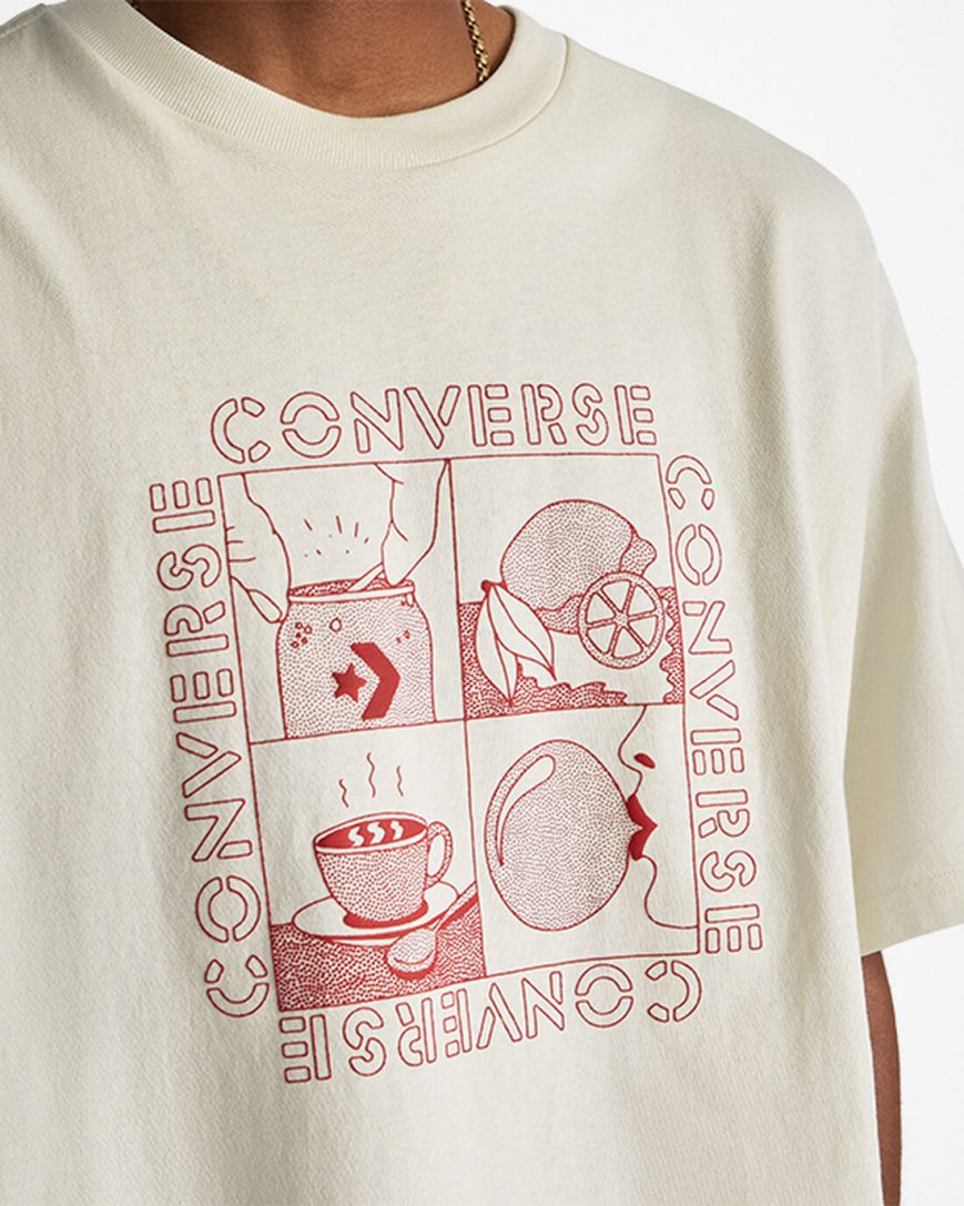 Camiseta Converse Sensory Gráficas Masculino Bege | PT O093T75